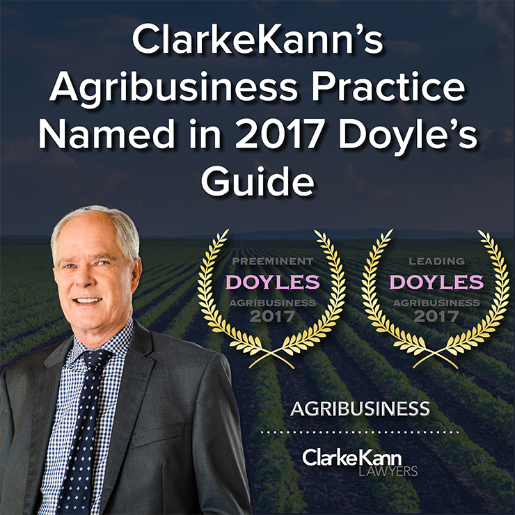 STOP PRESS: ClarkeKann’s Agribusiness Practice Named in the 2017 Doyle’s Guide